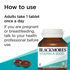 Blackmores Vitamin A 5000IU 150 Capsules -Health Care Store 68847