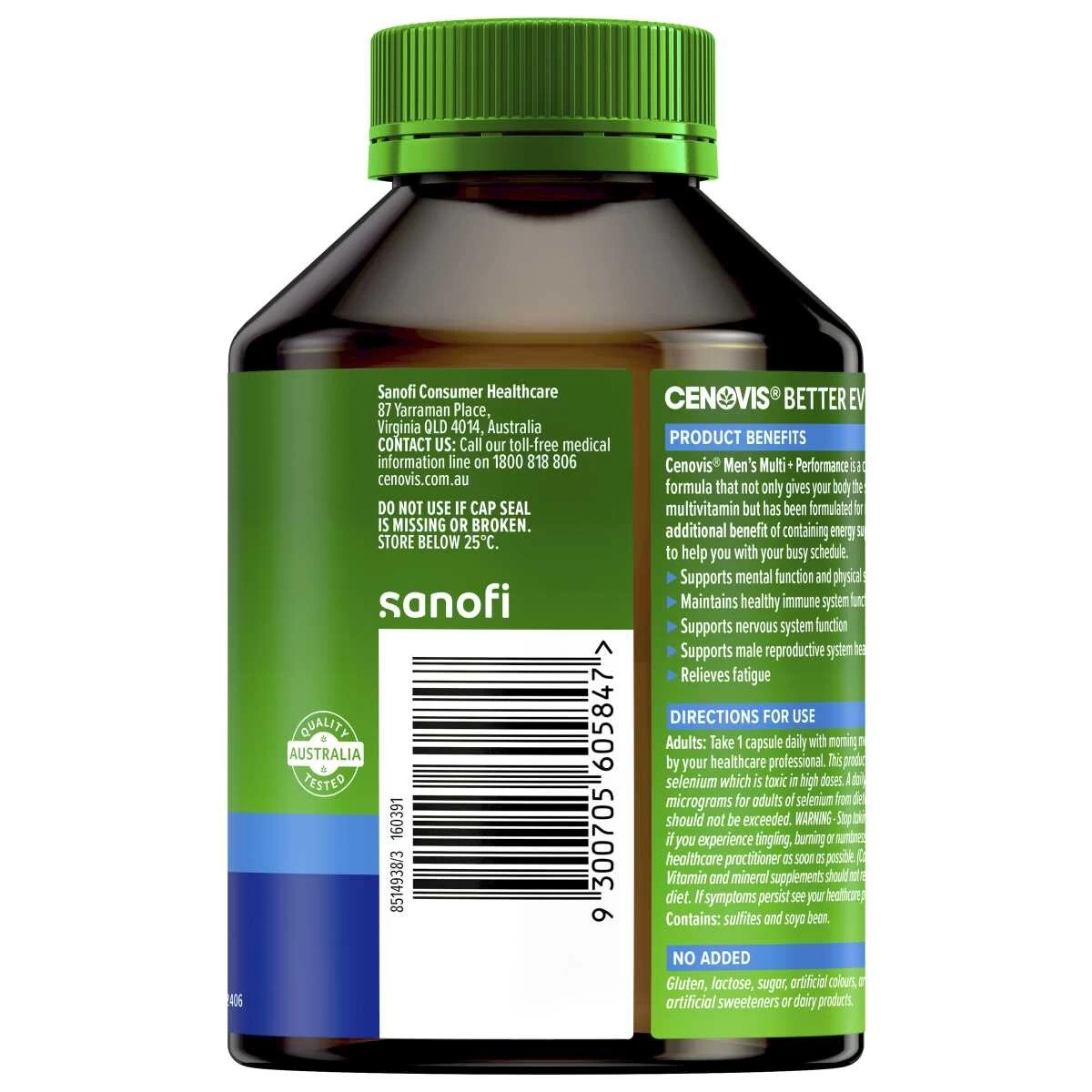 Cenovis Men's Multi + Performance 100 Capsules 2 Cenovis Men's Multi + Performance 100 Capsules - Image 2