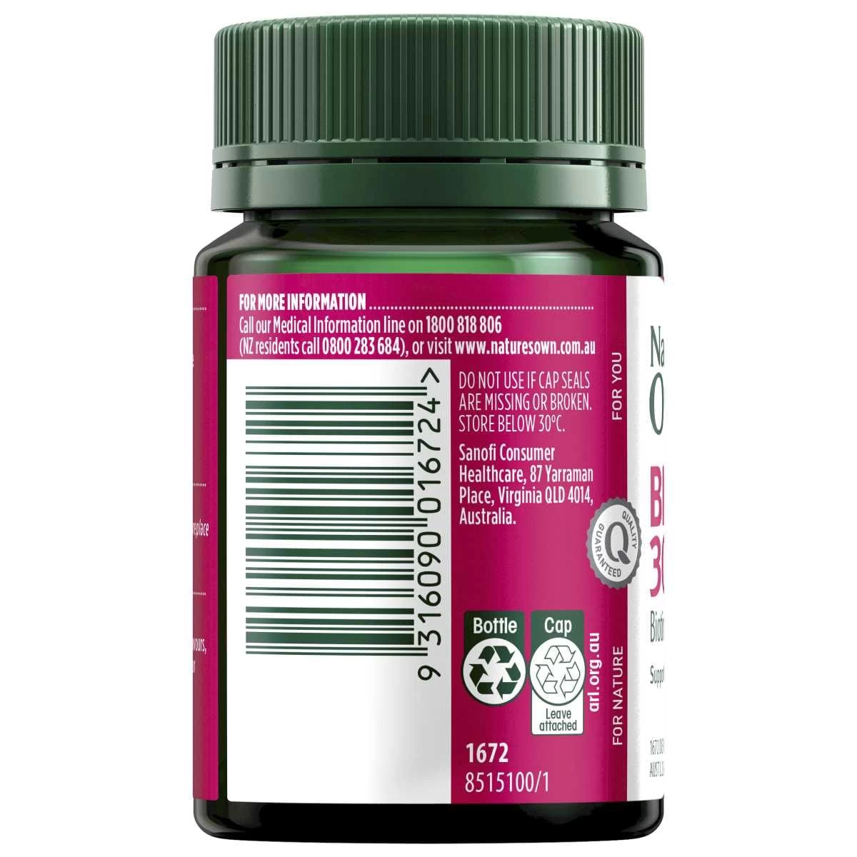 Nature's Own Biotin 300mcg 100 Tablets 2 Nature's Own Biotin 300mcg 100 Tablets - Image 2