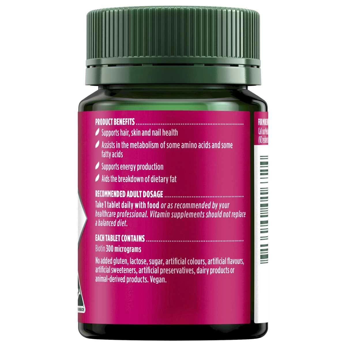 Nature's Own Biotin 300mcg 100 Tablets 3 Nature's Own Biotin 300mcg 100 Tablets - Image 3