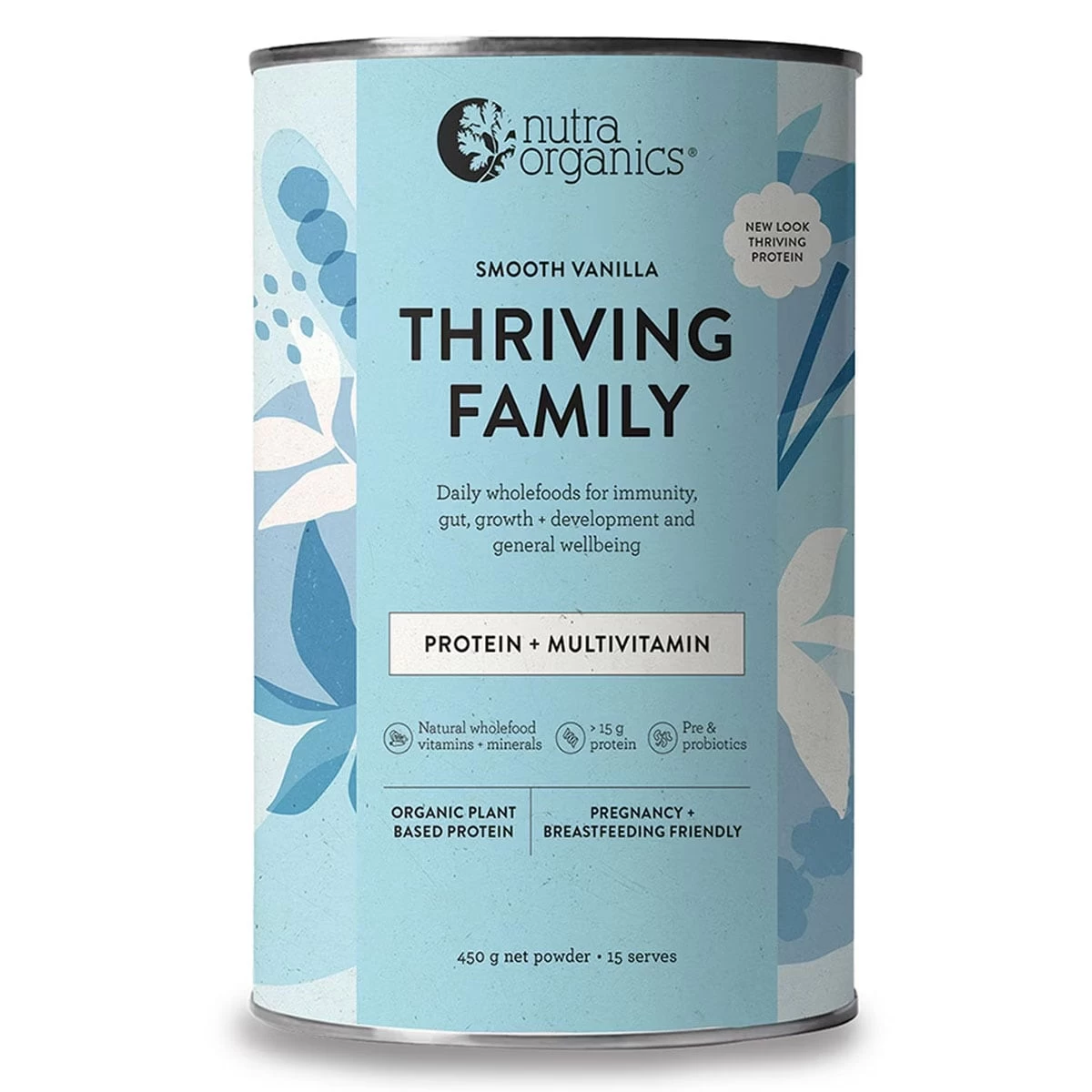 Nutra Organics Thriving Family Protein+ Smooth Vanilla 450g 1 Nutra Organics Thriving Family Protein+ Smooth Vanilla 450g
