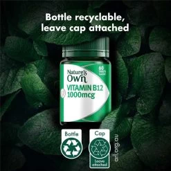 Nature's Own Vitamin B12 1000mcg 60 Tablets -Health Care Store 70375