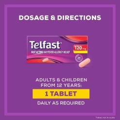 Telfast Allergy & Hayfever Relief 120mg 10 Tablets -Health Care Store 70496
