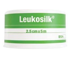 Leukosilk Hypoallergenic Silk Tape 2.5cm X 5m 1 Roll